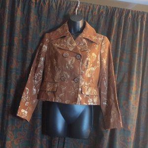 Cognac and Gold Apostrophe Blazer Size 4